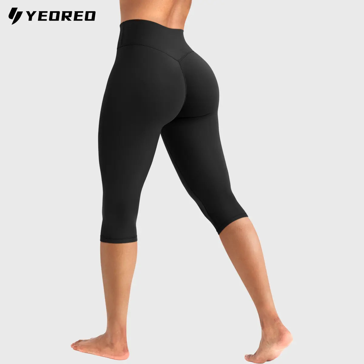 Womens Workout Capri Leggings 17" No Front Seam High Waisted Hidden Scrunch Gym Yoga Pants,summerwins summerwins