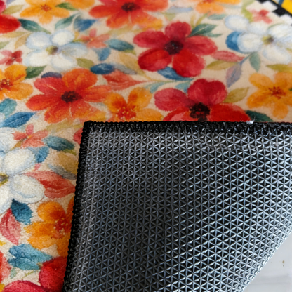 Washable Flower Runner Rug– Non-Slip & Pet-Friendly