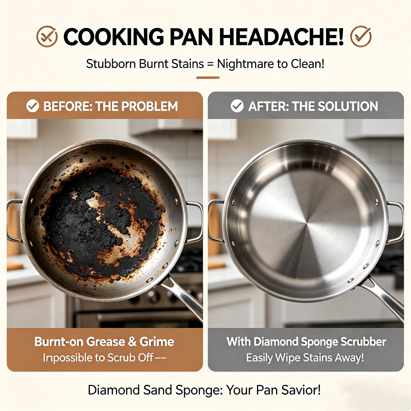 🧽🔥2026 HOT SALE🍳Emery Sponge Scrubber – Removes burnt grease & rust instantly. Flexible & durable, ergonomic handle. A heavy-duty cleaning essential. 🍳✨