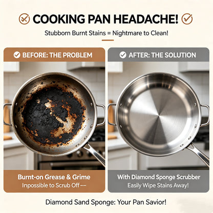 🧽🔥2026 HOT SALE🍳Emery Sponge Scrubber – Removes burnt grease & rust instantly. Flexible & durable, ergonomic handle. A heavy-duty cleaning essential. 🍳✨