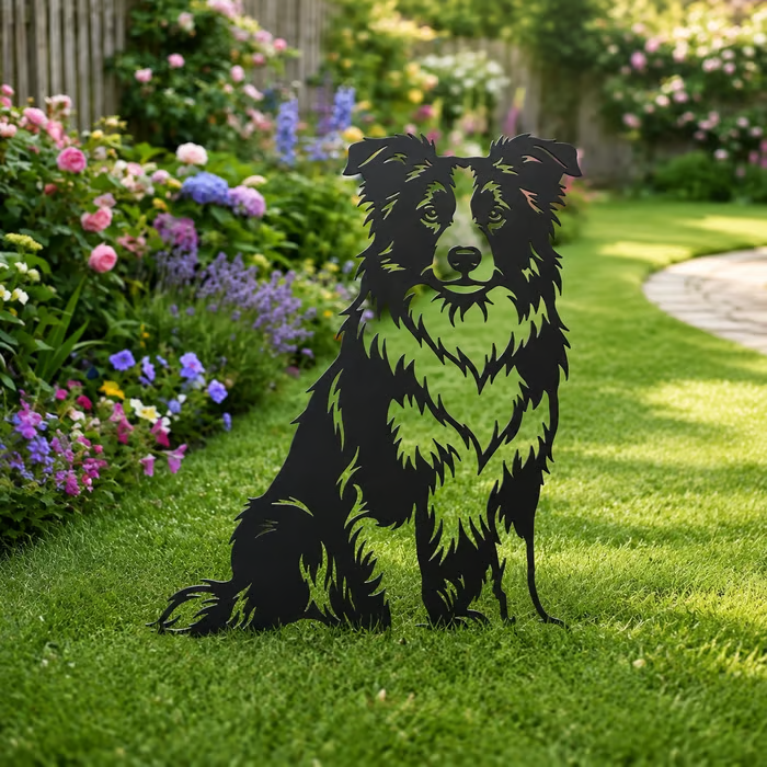 Two Poses Dog Retriever Metal Silhouette