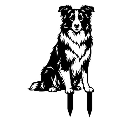 Two Poses Dog Retriever Metal Silhouette