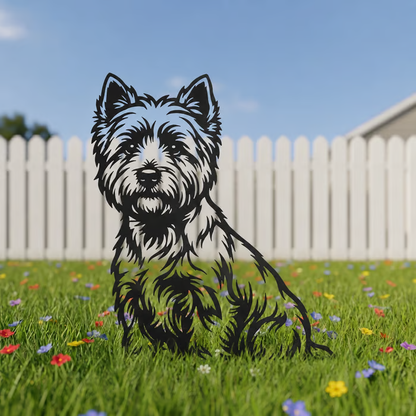 Two Poses Dog Retriever Metal Silhouette