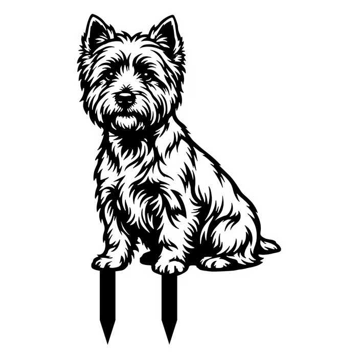 Two Poses Dog Retriever Metal Silhouette