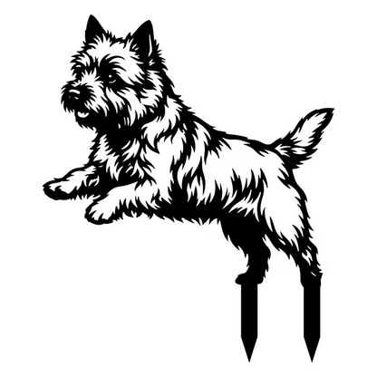Two Poses Dog Retriever Metal Silhouette