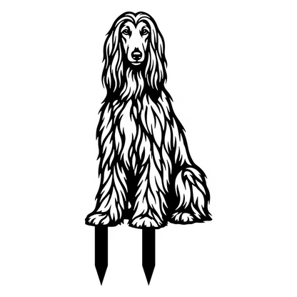 Two Poses Dog Retriever Metal Silhouette