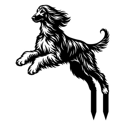 Two Poses Dog Retriever Metal Silhouette