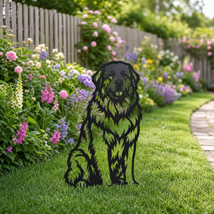 Two Poses Dog Retriever Metal Silhouette