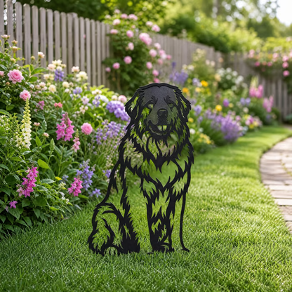 Two Poses Dog Retriever Metal Silhouette