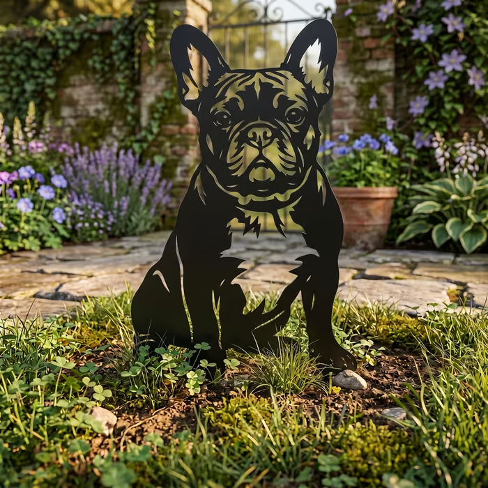 Two Poses Dog Retriever Metal Silhouette
