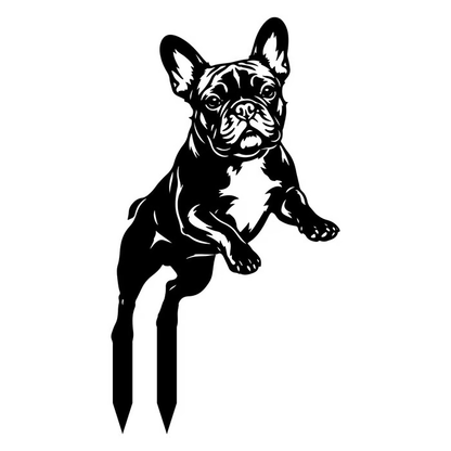 Two Poses Dog Retriever Metal Silhouette