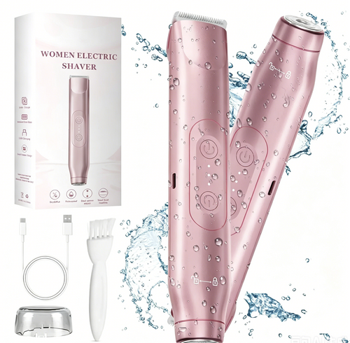 🩱Bikini Trimmer for Women, Electric Shaver and Razor Rechargeable 2-in-1 Body and Facial Epilator