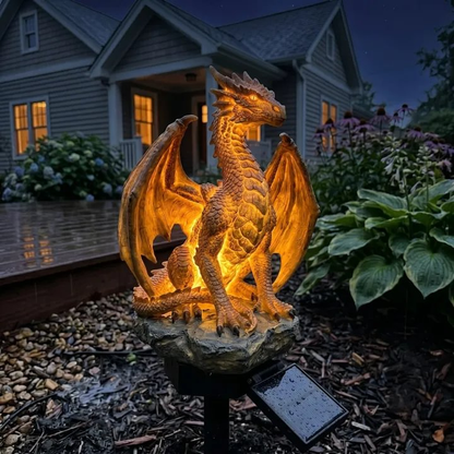 🐉 Dragon Solar Garden Light – Golden Ember LED Outdoor Garden Decor