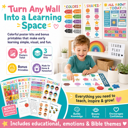 Kids Early Learning Educational Poster Bundle&nbsp