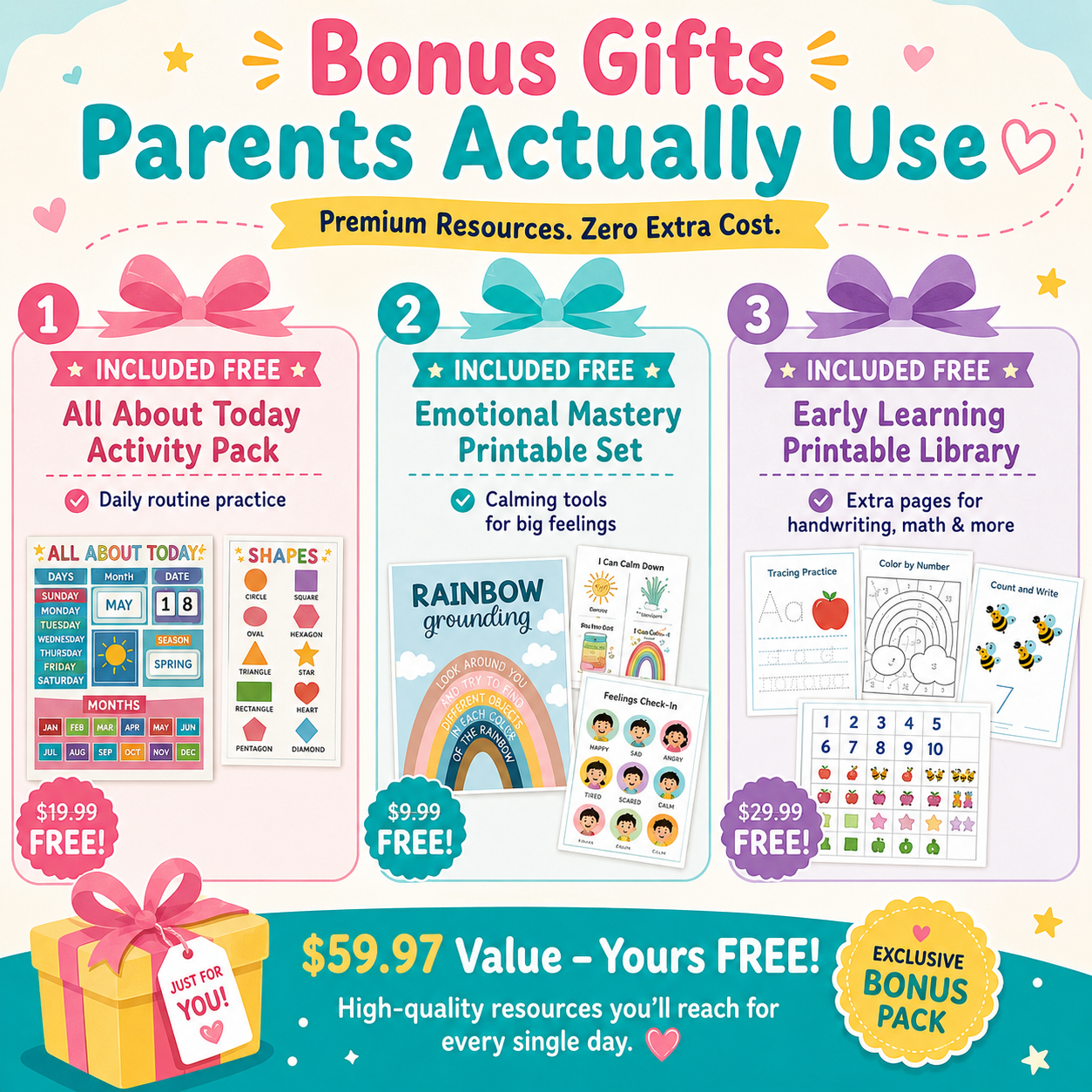 Kids Early Learning Educational Poster Bundle&nbsp