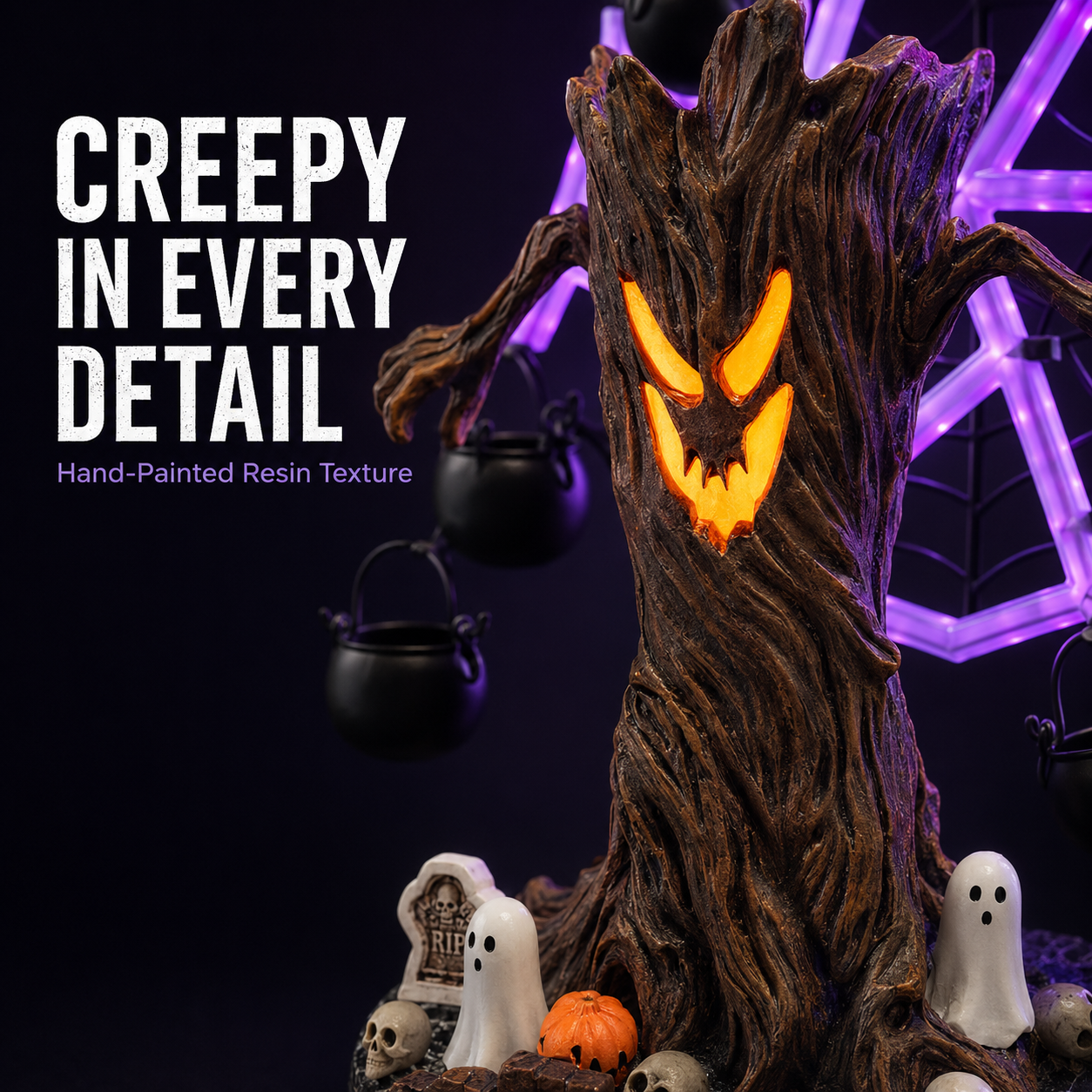 🎡 Animated Haunted Tree Ferris Wheel – Light & Sound Halloween Tabletop Decor
