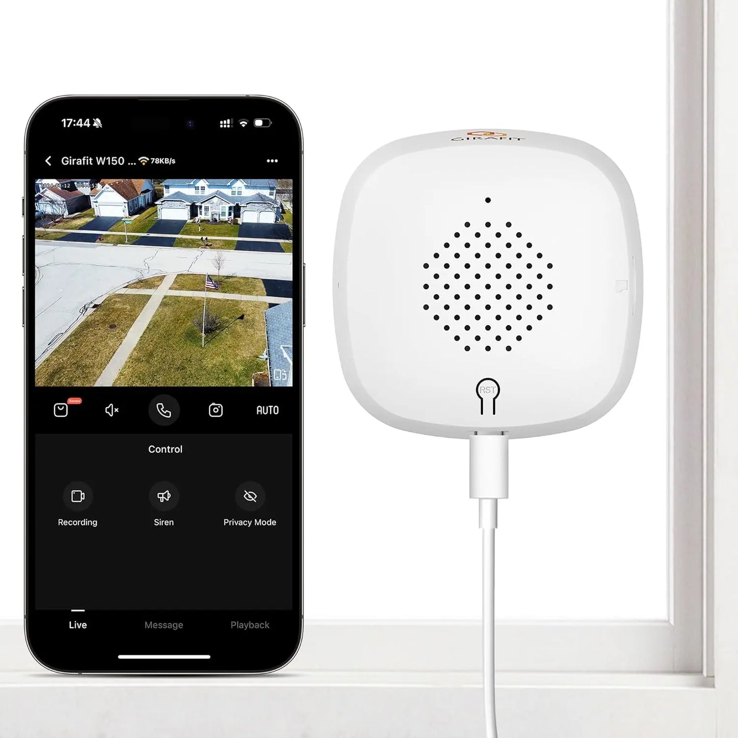 Smart 2MP 2K Window Security Camera with Color Night Vision