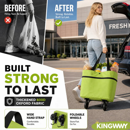 🛍️2-in-1 Foldable Shopping Cart✨