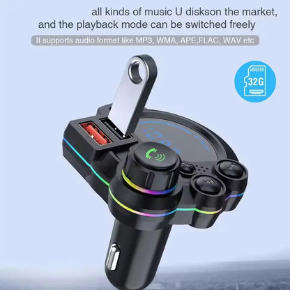 [Father’s Day Gift🎁] PD 30W Type-C Car Charger & Bluetooth 5.3 FM Transmitter Wireless MP3 Player with Dual USB Ports, Bass Sound Enhancer