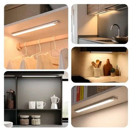 Rechargeable Under Cabinet Lights with Remote, Motion Sensor Closet Light, 3 Color Temps Dimmable Magnetic Night Light