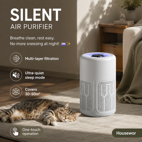 🌀 Air Purifier for Home 🌿 Includes Filter & Aromatherapy Tablets