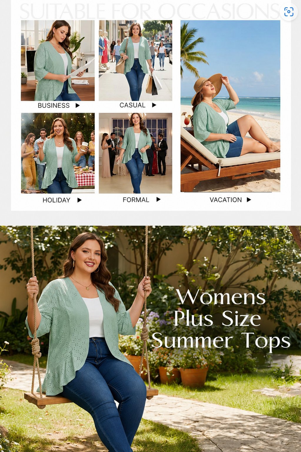 🔥Plus Size Cardigan for Women Half Sleeve Netted Knit Ruffle Kimono Cover up Tops 2026 Autumn Clothes