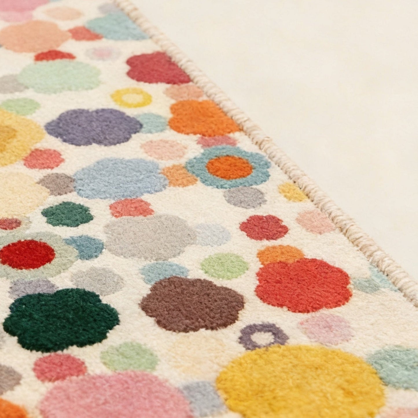 Colorful Polka Washable Runner Rug