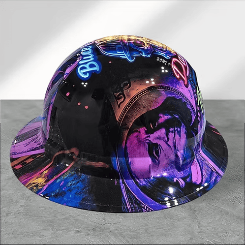 🔥 Blue Collar Daddy Hydro-Dipped Hard Hat | Industrial Rigid Impact-Resistant Safety Helmet with Full-Wrap Gloss Artwork