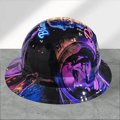 🔥 Blue Collar Daddy Hydro-Dipped Hard Hat | Industrial Rigid Impact-Resistant Safety Helmet with Full-Wrap Gloss Artwork