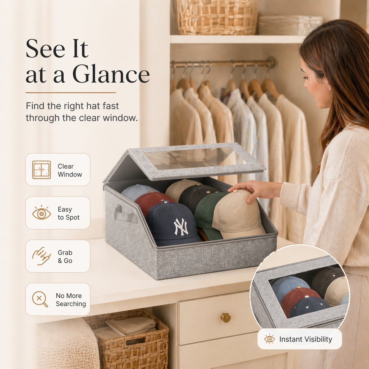 🧢Stackable Hat Storage For Baseball Caps-Get 50% off immediately when you buy now