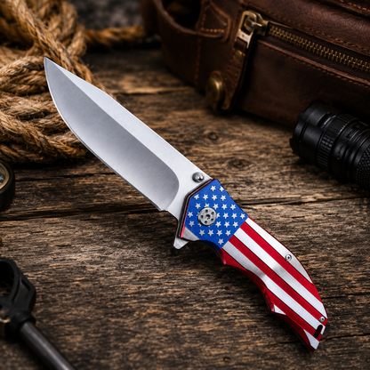 USA American Flag Patriotic Pocket Knife