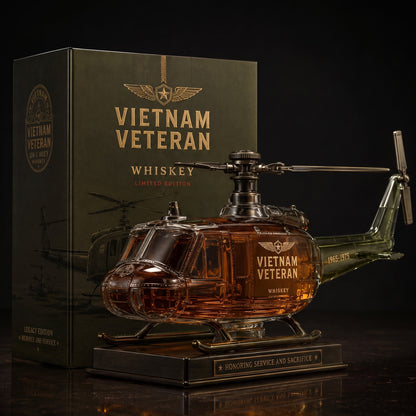 🎖️Vietnam Veteran  Military Helicopter 1965-1975 Whiskey Bottle