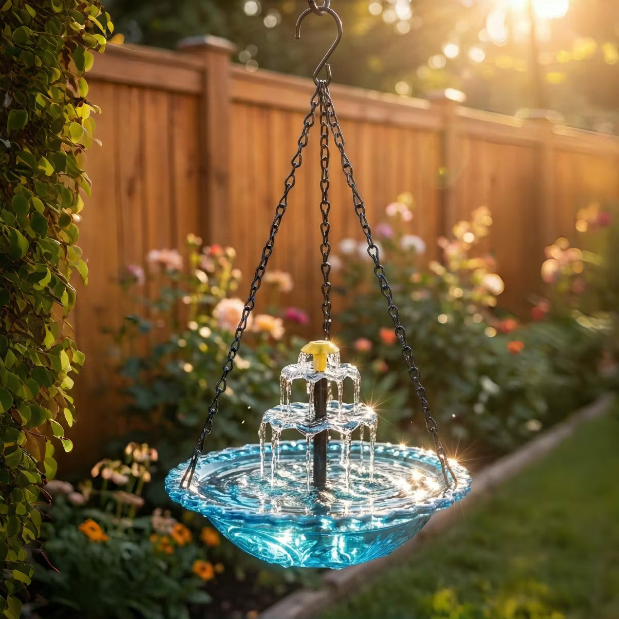 🔥 New Year 49% OFF 🐦 Solar Cascade Hanging Bird Bath Fountain🚨 Selling Fast!