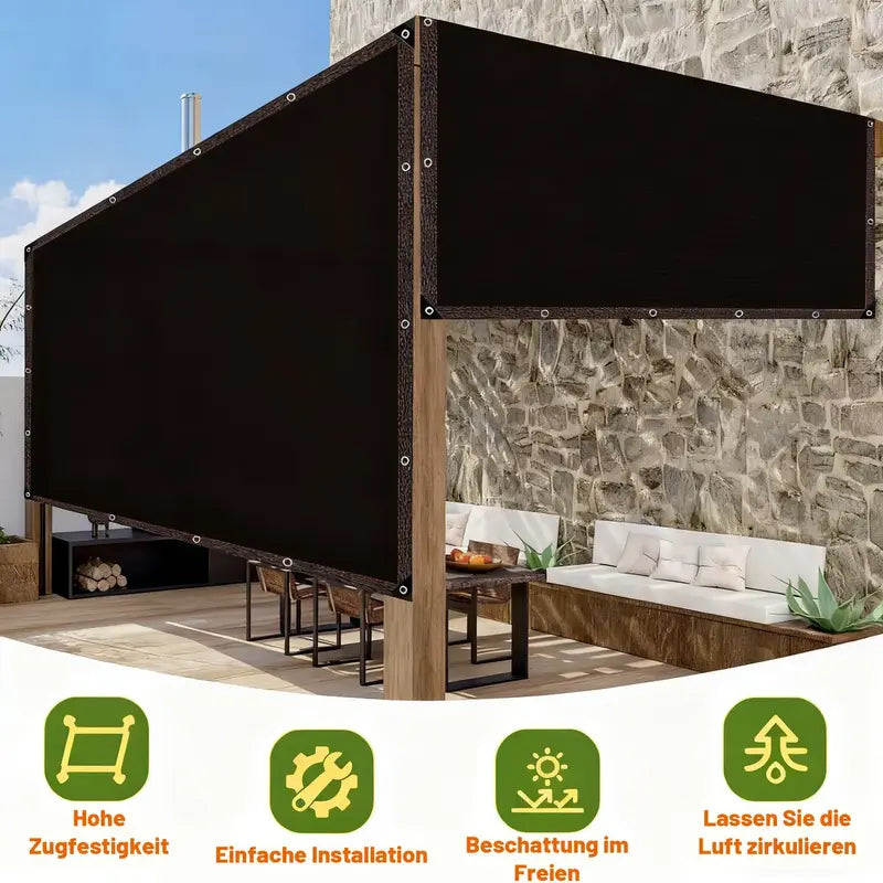 🌥️90% Blackout Cloth (Black) - 10 x 13ft UV-Resistant Shade Net with Reinforced Rivets