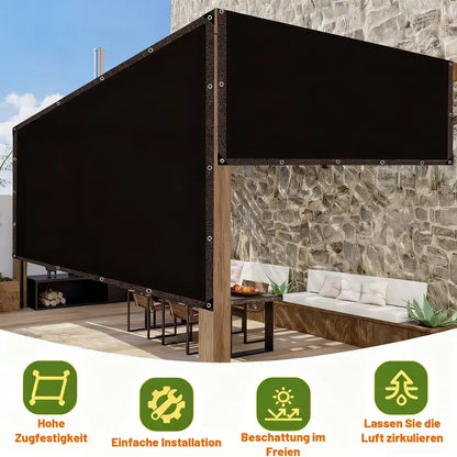 🌥️90% Blackout Cloth (Black) - 10 x 13ft UV-Resistant Shade Net with Reinforced Rivets