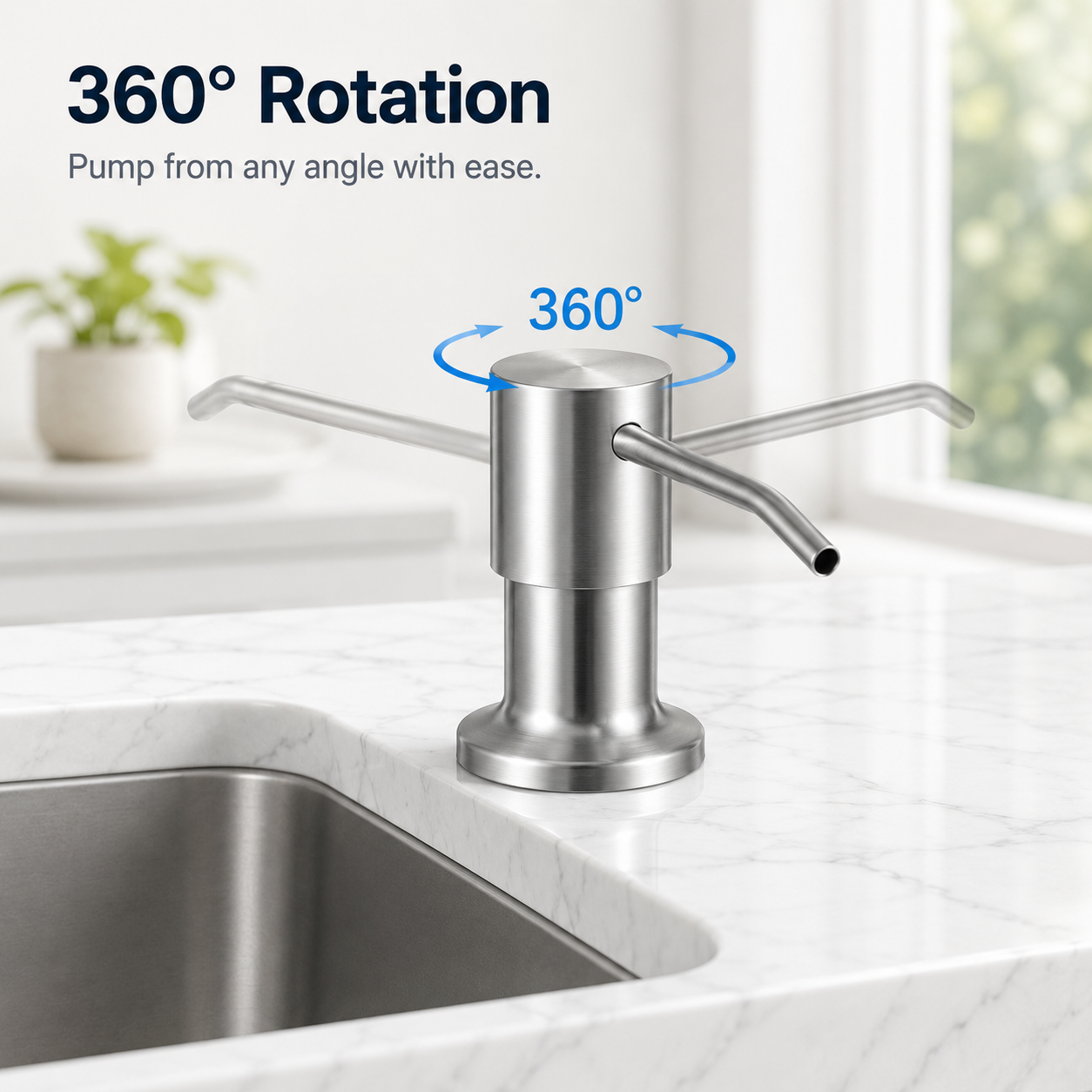 Kitchen Sink Soap Dispenser — Suitable for Kitchens and Bathrooms; No Need for Frequent Refills