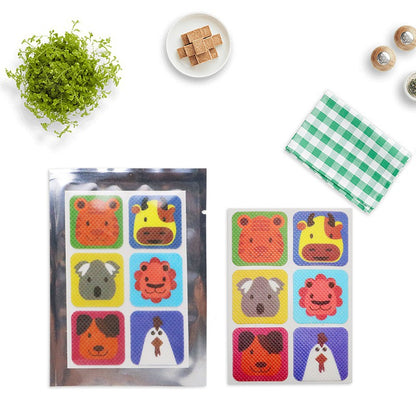 Kid‑Approved Cartoon Mosquito Repellent Patches | Natural Non‑Toxic Stickers, Owl/Chick/Fox/Panda Blind Box White Bag Pack for Family Outdoor Use