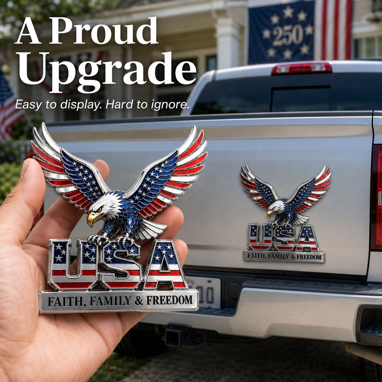 🎉250th Anniversary 49% OFF - ★USA Faith, Family & Freedom★ Metal Emblem