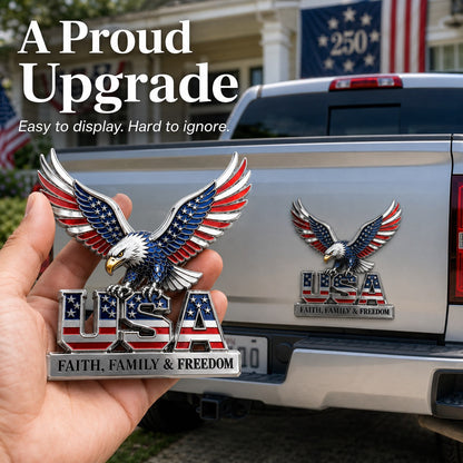 🎉250th Anniversary 49% OFF - ★USA Faith, Family & Freedom★ Metal Emblem