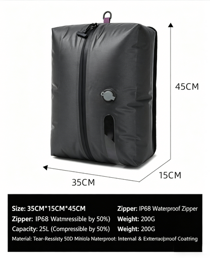 Space-Saving 25L IP68 Waterproof Compression Bag ✨ 200g Lightweight Luggage Organizer