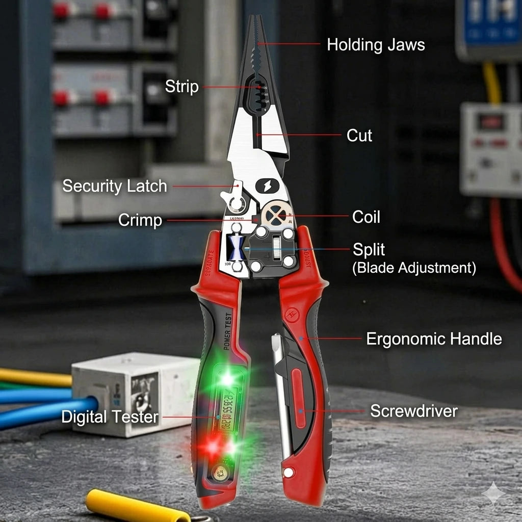 🔥9-in-1 Multi-Functional Digital Display Electrician’s Pliers🛠️
