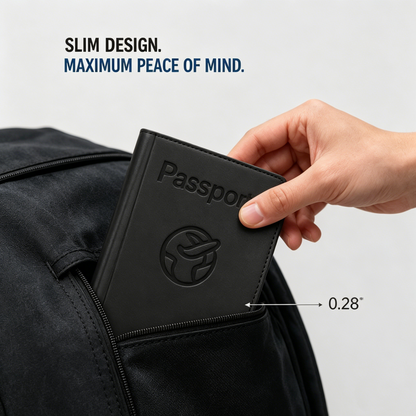 Smart Passport Cover with Apple Find My | Anti-Lost Travel Wallet RFID Slim Case