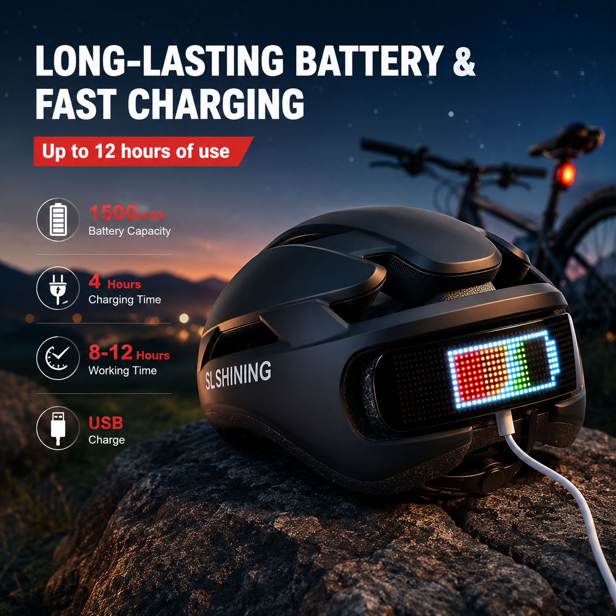 🚴SLSHINING Smart LED Cycling Helmet