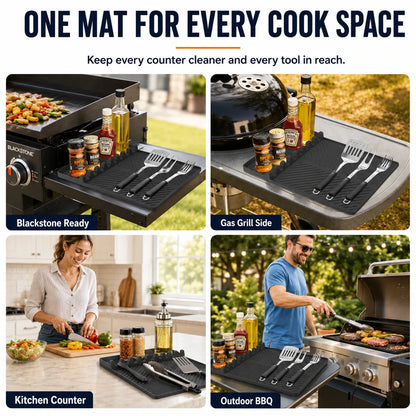 16.5x11" Silicone Mat – Heat Resistant, Dishwasher Safe, Non-Slip for Grill & Counter