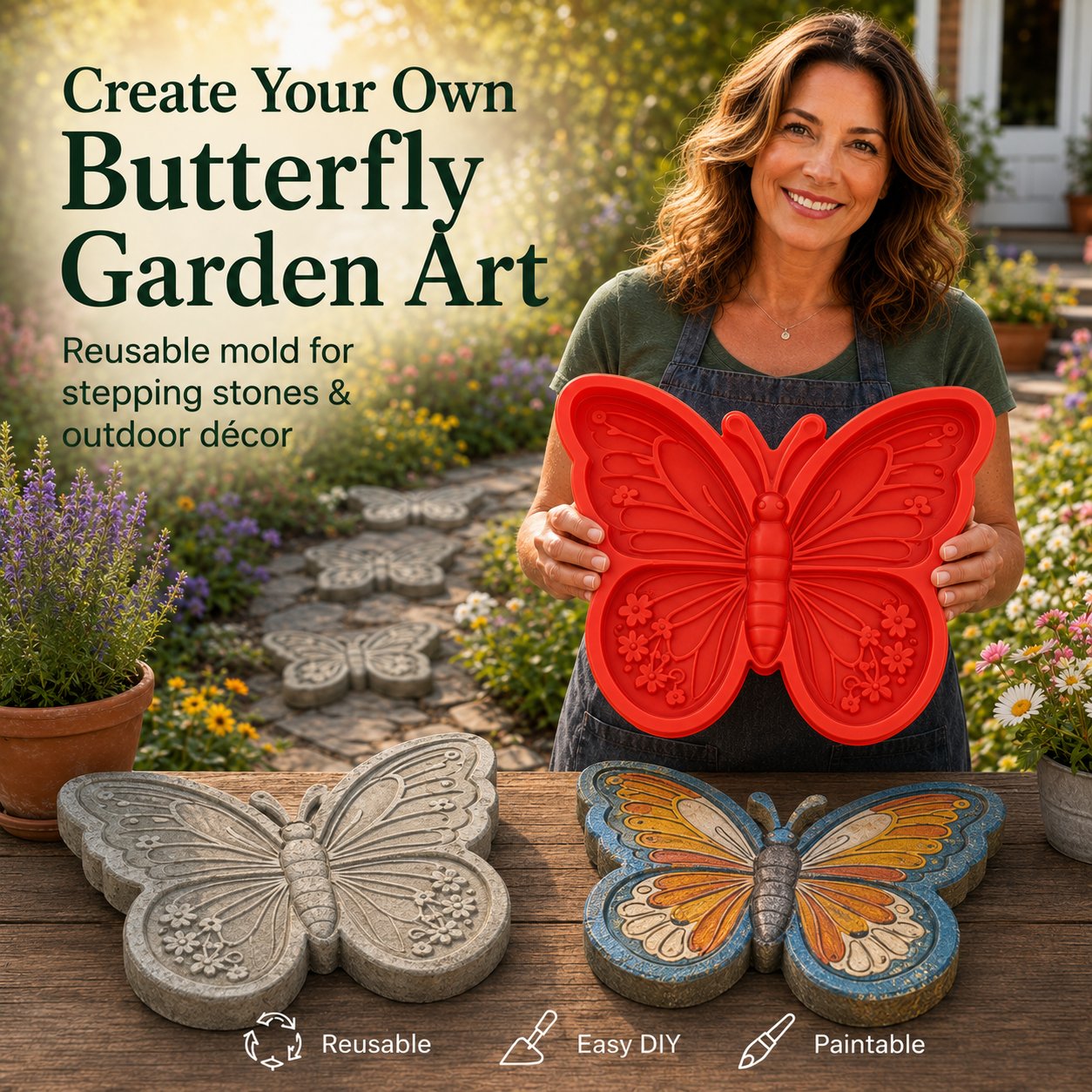 💥 LAST DAY 50% OFF - 🌻 Reusable Sunflower Stepping Stone Mold (📦Buy 2 Free Shipping)