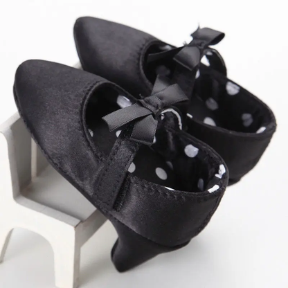 👑 Little Princess High Heel Crib Shoes  Soft Sole Baby Photo Shoes for Newborn Girls