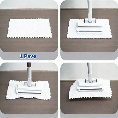 Hands-Free Floor Mop with Clamp, Dry Wet Use Dust Mop for Hardwood & Tile, Flat Mop System, No Wash Mop