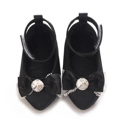 👑 Little Princess High Heel Crib Shoes  Soft Sole Baby Photo Shoes for Newborn Girls