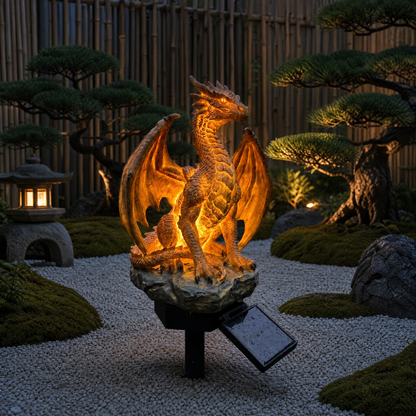 🐉 Dragon Solar Garden Light – Golden Ember LED Outdoor Garden Decor