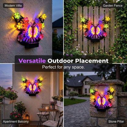 🦋 Solar-Powered Butterfly Wall Light | Outdoor Waterproof Garden Decor